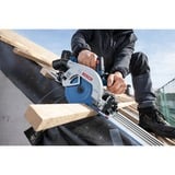 Bosch Akku-Handkreissäge GKS 18V-57-2 GX Professional solo + FSN 440 X blau/schwarz, ohne Akku und Ladegerät, mit Führungsschiene für Querschnitte