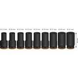 Bosch Professional PRO Impact Steckschlüsseleinsatz-Set 3/4", 9-teilig schwarz, tief
