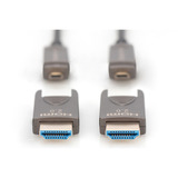 Digitus HDMI / Micro HDMI AOC Hybrid Glasfaserkabel, UHD 4K schwarz, 15 Meter, abnehmbare Stecker