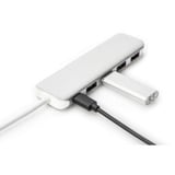 Digitus USB Type-C™ 4-Port Hub (USB 3.0) + PD, USB-Hub silber