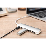Digitus USB Type-C™ 4-Port Hub (USB 3.0) + PD, USB-Hub silber