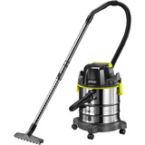 Ryobi R18WDV-0 18 V ONE+, Nass-/Trockensauger schwarz/edelstahl, Akkusauger, ohne Akku und Ladegerät