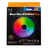 Scythe Kaze Flex 120 ARGB PWM 120x120x27, Gehäuselüfter schwarz/transparent, 1200 U/min, 120 mm