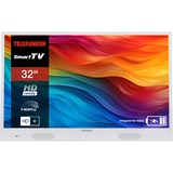 Telefunken PL32WI Mobiler-Akku-TV, LED-Fernseher 80 cm (32 Zoll), weiß, WXGA (HD-ready), Triple Tuner, Akku, Smart-TV