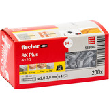 fischer Spreizdübel SX Plus 4x20 hellgrau, 200 Stück