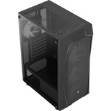 Aerocool Falcon G-BK-v2, Tower-Gehäuse schwarz, Tempered Glass