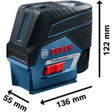 Bosch Professional Kombilaser GCL 2-50 C Professional + RM2 + BM3, Kreuzlinienlaser blau/schwarz, Li-Ionen-Akku 2,0 Ah, in L-BOXX, rote Laserlinien, mit Halterungen