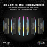 Corsair DIMM 16 GB DDR5-5200 (2x 8 GB) Dual-Kit, Arbeitsspeicher schwarz, CMH16GX5M2B5200C40, Vengeance RGB, INTEL XMP