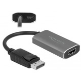 DeLOCK Aktiver Adapter, DisplayPort Stecker > HDMI 8K Buchse schwarz/grau, 20cm, mit HDR Funktion