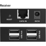 Digitus USB 2.0 CAT Extender-Set, 480 Mbps, 150 Meter, USB-Extender schwarz, Sendeeinheit + Empfängereinheit, 4 Port USB-A