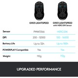 Logitech G903 HERO, Gaming-Maus schwarz, mit HERO 25K-Sensor