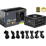 MSI MAG A750GLS PCIE5, PC-Netzteil schwarz, 1x 12VHPWR, 4x PCIe, Kabelmanagement, 750 Watt