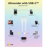 goobay USB 2.0 Silikonkabel weiß, USB-C Stecker > USB-C Stecker weiß, 1,5 Meter, PD 60 Watt