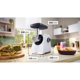 Bosch Fleischwolf MultiPower MFWS420W weiß, 500 Watt, Wurstfüller-Aufsatz