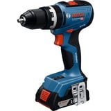 Bosch Professional Akku-Schlagbohrschrauber GSB 18V-65 Professional, 18Volt blau, 2x Li-Ion Akku 4,0Ah, 82-teiliges Zubehör-Set in L-Case