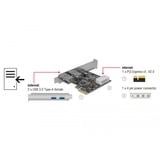 DeLOCK PCIe x1 Karte zu 2x ext. USB 3.2 Gen 1, USB-Controller 4-pin-Stromanschluss