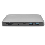 Digitus Thunderbolt 3 Dockingstation 8K silber, HDMI, VGA, USB-A, USB-C, 3,5mm, SD/MicroSD