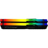Kingston FURY DIMM 16 GB DDR5-5600 (2x 8 GB) Dual-Kit, Arbeitsspeicher schwarz, KF556C36BBEAK2-16, FURY Beast RGB, AMD EXPO