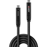 Lindy USB 3.2 Gen 1 & DP 1.4 Typ C Hybridkabel, Verlängerungskabel schwarz, 10m