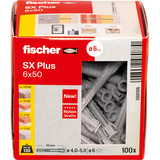 fischer Spreizdübel SX Plus 6x50 hellgrau, 100 Stück