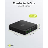 goobay USB-C Multiport-Tischladegerät, PD, GaN, 65 Watt schwarz, 2x USB-C, 2x USB-A, Power Delivery, QuickCharge 3.0