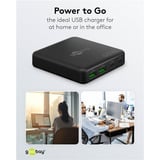 goobay USB-C Multiport-Tischladegerät, PD, GaN, 65 Watt schwarz, 2x USB-C, 2x USB-A, Power Delivery, QuickCharge 3.0