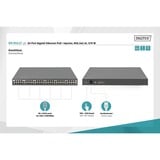 Digitus 24-Port/Ethernet/PoE+ injektor/370W, Switch schwarz, 370W PoE Budget