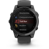 Garmin fēnix E - 47mm, AMOLED, Smartwatch Schwarz/Schiefergrau, Silikon-Armband, Edelstahl
