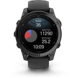 Garmin fēnix E - 47mm, AMOLED, Smartwatch Schwarz/Schiefergrau, Silikon-Armband, Edelstahl