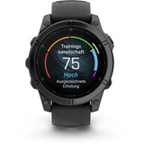 Garmin fēnix E - 47mm, AMOLED, Smartwatch Schwarz/Schiefergrau, Silikon-Armband, Edelstahl