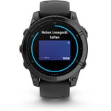 Garmin fēnix E - 47mm, AMOLED, Smartwatch Schwarz/Schiefergrau, Silikon-Armband, Edelstahl