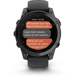 Garmin fēnix E - 47mm, AMOLED, Smartwatch Schwarz/Schiefergrau, Silikon-Armband, Edelstahl