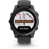 Garmin fēnix E - 47mm, AMOLED, Smartwatch Schwarz/Schiefergrau, Silikon-Armband, Edelstahl