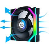 Lian Li UNI FAN SL120 LCD Wireless, Gehäuselüfter schwarz, 3er-Pack inkl. Controller, Reverse, 124.5 mm