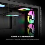 Montech HP140 ARGB PWM 140x140x25, Gehäuselüfter schwarz, 3er Pack, 140 mm