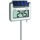 TFA Digitales Gartenthermometer mit Solarbeleuchtung AVENUE silber