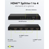 goobay HDMI Splitter 1 auf 4 (4K @ 30Hz) schwarz