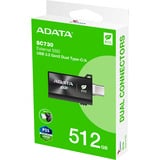 ADATA SC730 512GB, Externe SSD schwarz, USB-C 3.2 Gen 2 (10 Gbit/s)