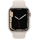 Apple Watch Series 7, Smartwatch silber/beige, 45 mm, Sportarmband, Aluminium-Gehäuse