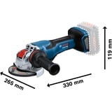 Bosch PRO X-LOCK Akku-Winkelschleifer BITURBO GWX 18V-15 P Professional solo, Ø 125mm blau/schwarz, ohne Akku und Ladegerät