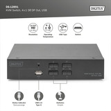Digitus KVM Switch DispalyPort 4x1, KVM-Switch schwarz