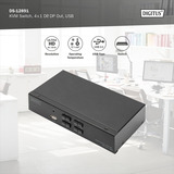Digitus KVM Switch DispalyPort 4x1, KVM-Switch schwarz