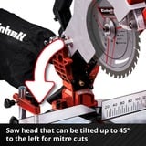 EINHELL Akku-Kapp-und Gehrungssäge TE-MS 18/210 Li-Solo, 18Volt rot/schwarz, ohne Akku und Ladegerät