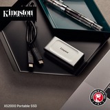 Kingston XS2000 Portable SSD 500 GB, Externe SSD silber/schwarz, USB-C 3.2 Gen 2x2 (20 Gbit/s)