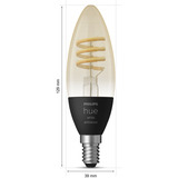 Philips Hue White Ambiance Filament E14 Kerzenform Doppelpack 350, LED-Lampe ersetzt 30 Watt