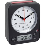 TFA Analoger Funk-Wecker mit digitaler Alarmeinstellung COMBO schwarz/rot