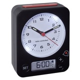 TFA Analoger Funk-Wecker mit digitaler Alarmeinstellung COMBO schwarz/rot