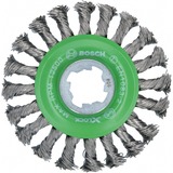 Bosch PRO Stainless Steel heavy X-LOCK Scheibenbürste, Ø 115mm, gezopft 0,5mm Edelstahldraht, für X-LOCK Winkelschleifer