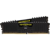 Corsair DIMM 16 GB DDR4-3200 (2x 8 GB) Dual-Kit, für AMD Optimiert , Arbeitsspeicher schwarz, CMK16GX4M2Z3200C16, Vengeance LPX, INTEL XMP