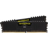 Corsair DIMM 16 GB DDR4-3200 (2x 8 GB) Dual-Kit, für AMD Optimiert , Arbeitsspeicher schwarz, CMK16GX4M2Z3200C16, Vengeance LPX, INTEL XMP